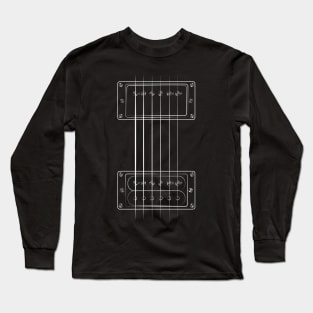 These Go To Eleven, Line Drawing - Vintage Guitar design Long Sleeve T-Shirt